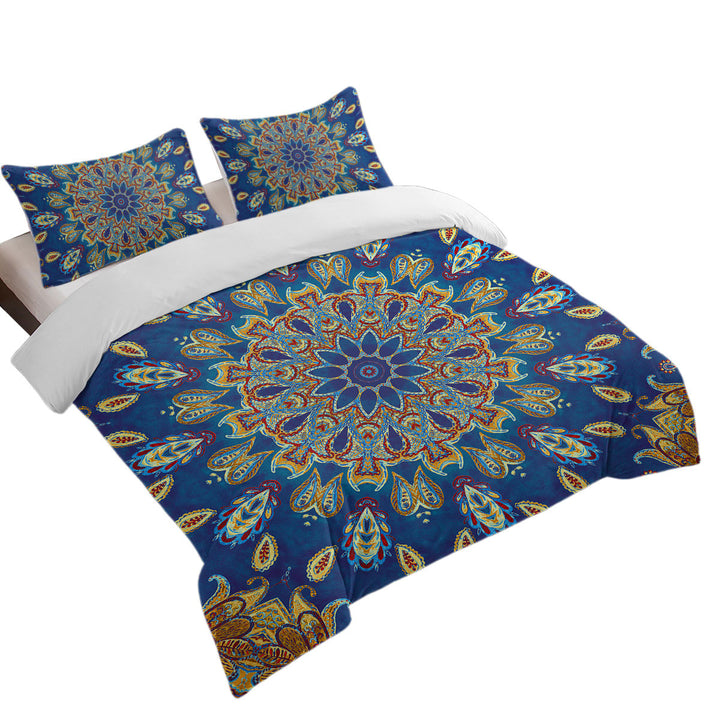 Red Yellow Blue Oriental Paisley Mandala Duvet Covers