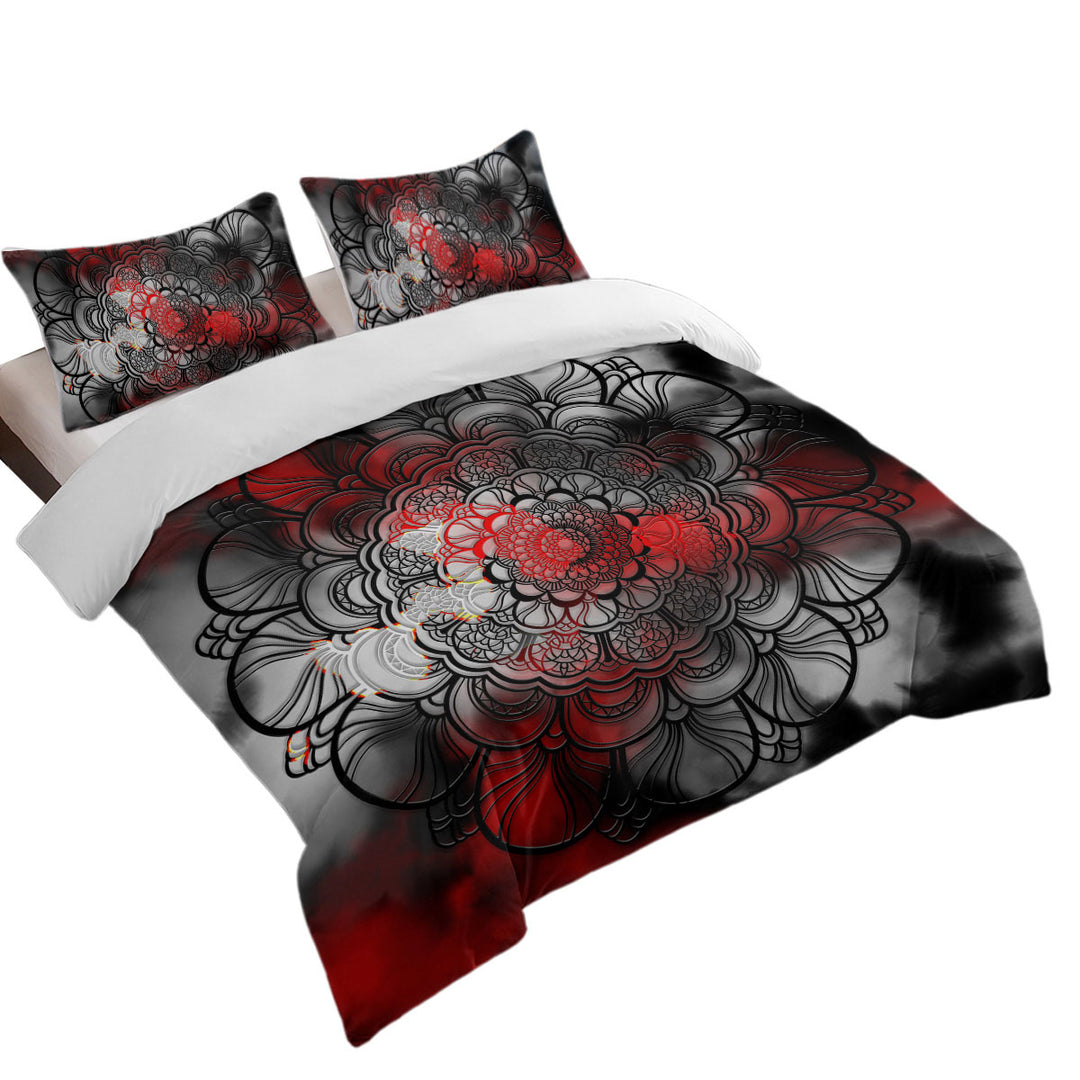 Red and Black Mandala Bed Covers