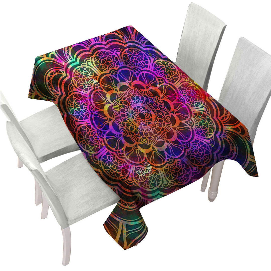 Red to Purple Oriental Mandala Tablecloths