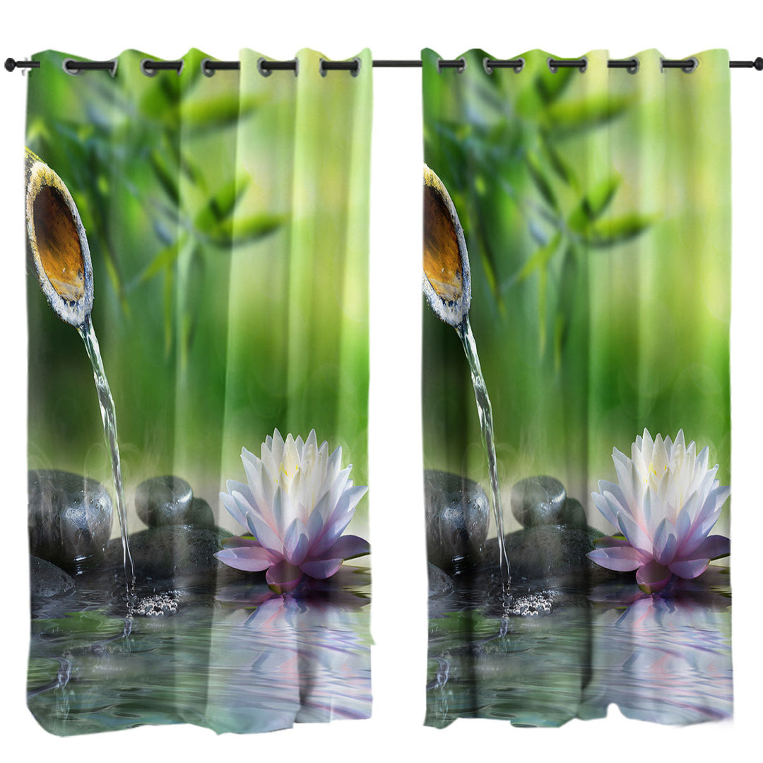 Relaxing Water Lily Tickle Curtains for Bedroom