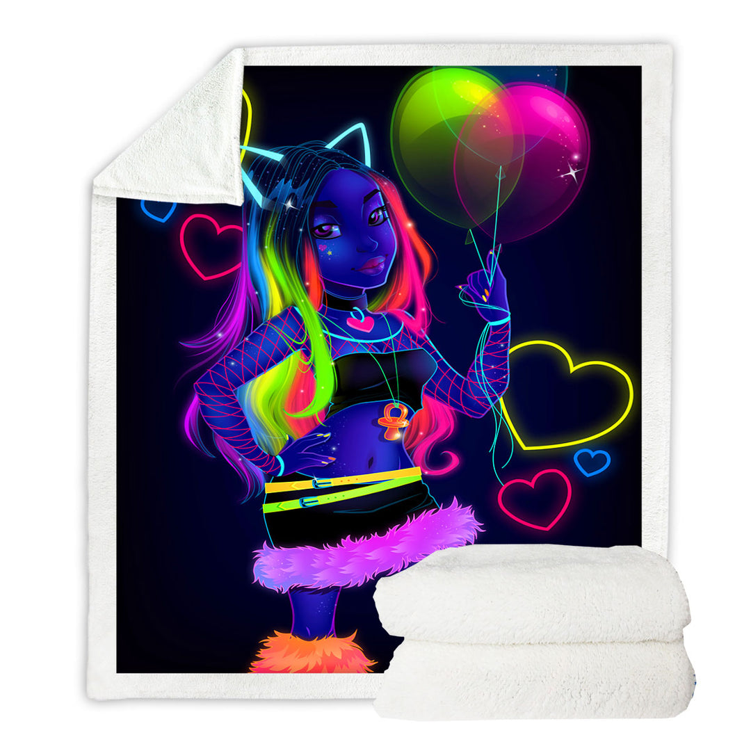 Retro Colored Sofa Blankets with Cool Girl Gigi