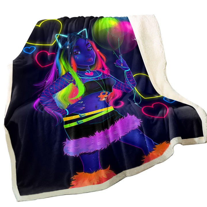 Retro Colored Throws with Cool Girl Gigi