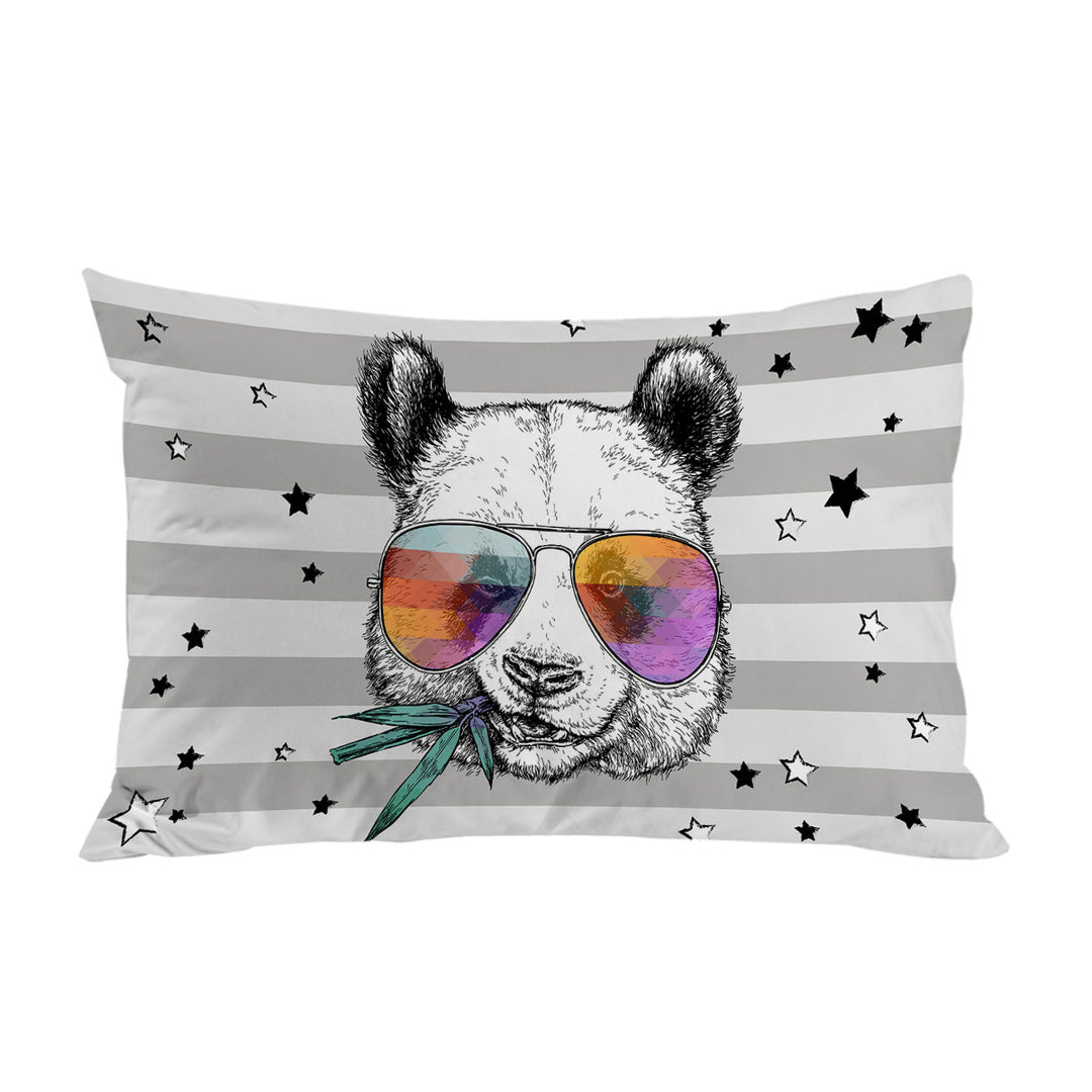 Retro Cool and Funny Panda Pillowcase