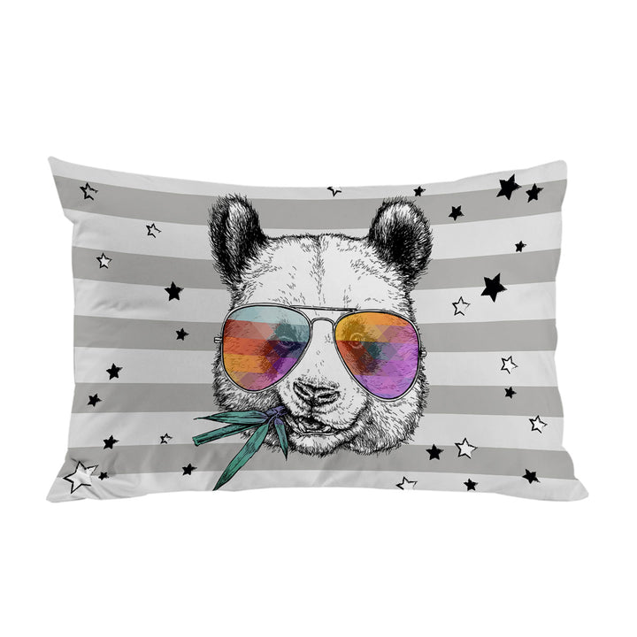 Retro Cool and Funny Panda Pillowcase