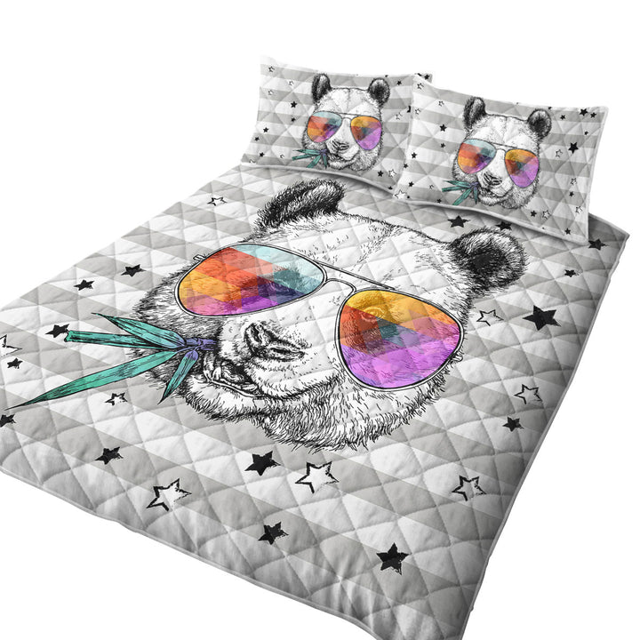 Retro Cool and Funny Panda Quilts