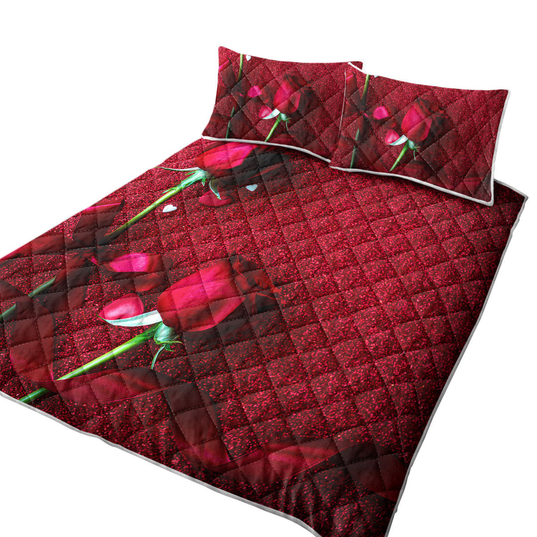 Romantic Couple of Roses Coverlets