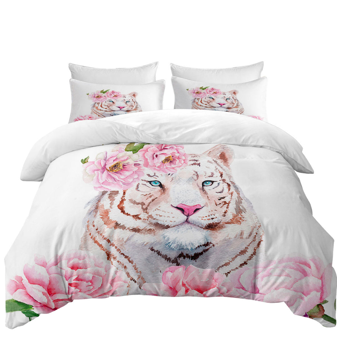 Rosy Lady White Tiger Coverlet