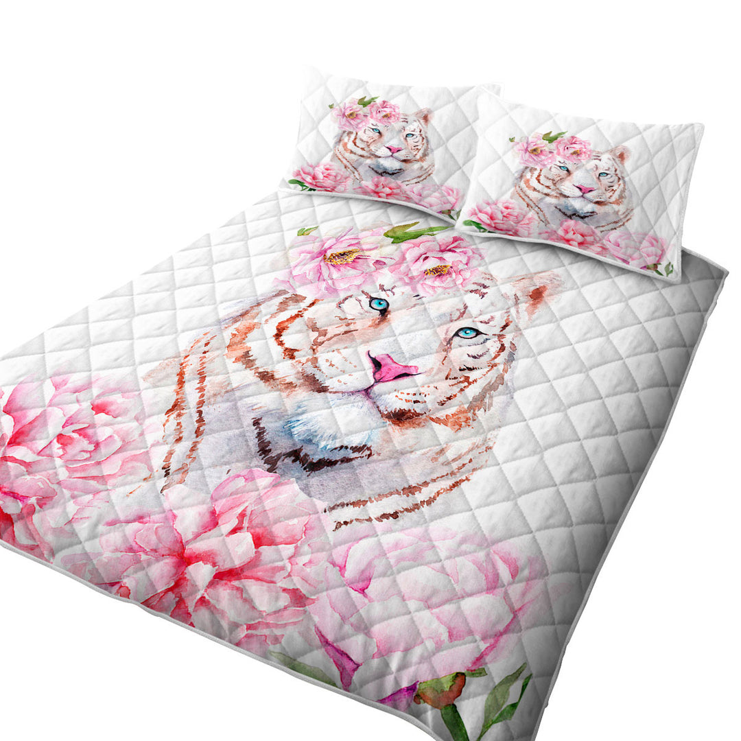 Rosy Lady White Tiger Quilt