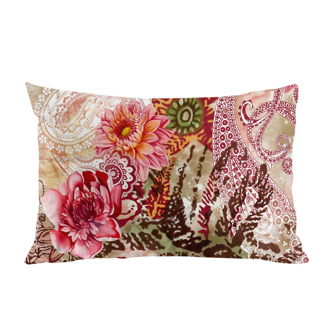 Rosy Oriental Flowers Pillow Case Covers