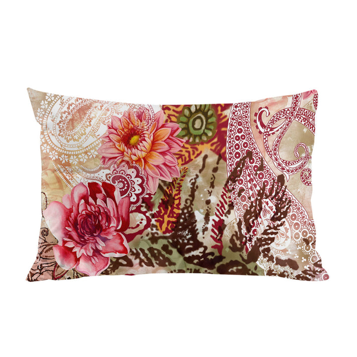 Rosy Oriental Flowers Pillow Case Covers