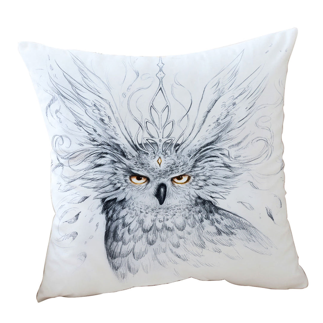 Royal Owl Drawing Cushion Covers