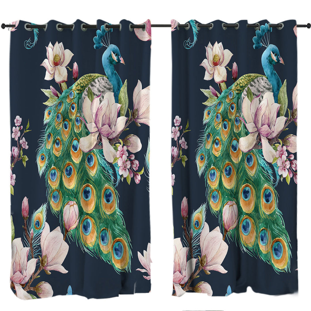 Royal Peacock Drapes for Living Room
