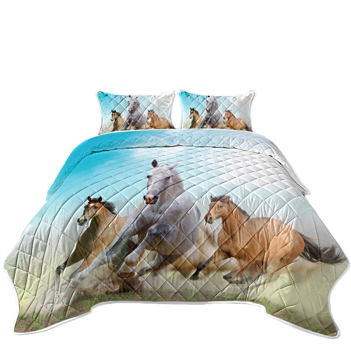 Running Wild Horses California King Quilt Sets