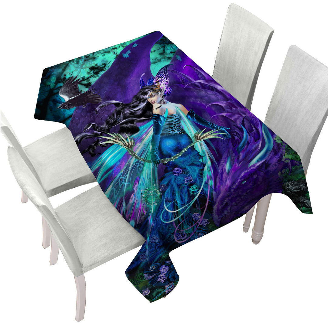 Sagittarius Dragon and Beautiful Woman Fairy Tablecloths