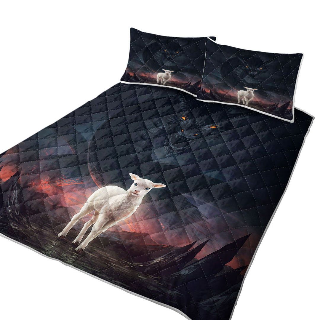 Scary Art the Lamb and the Dragon Quilts for sale