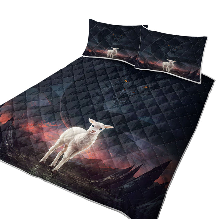 Scary Art the Lamb and the Dragon Quilts for sale