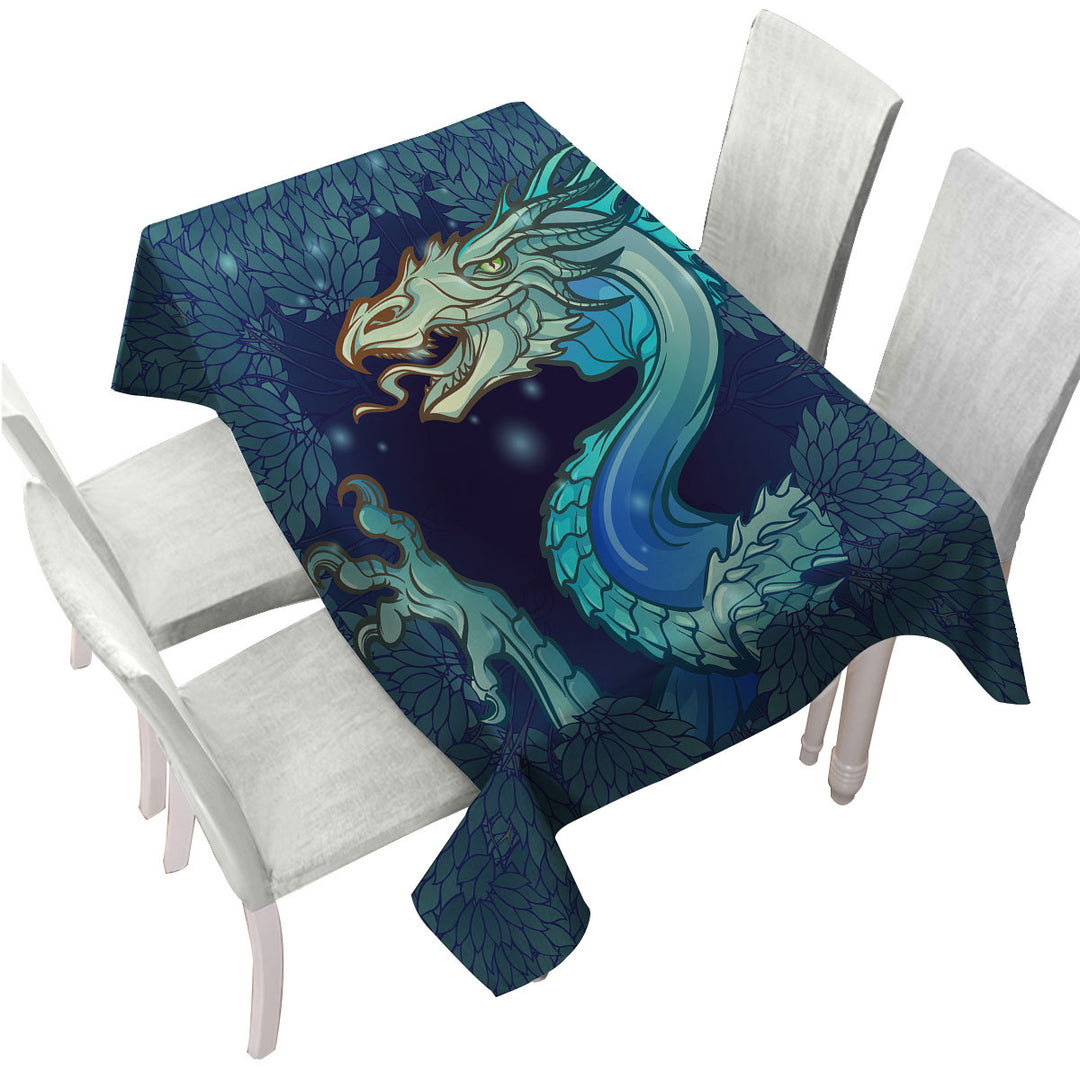 Scary Blue Dragon Custom table cloth