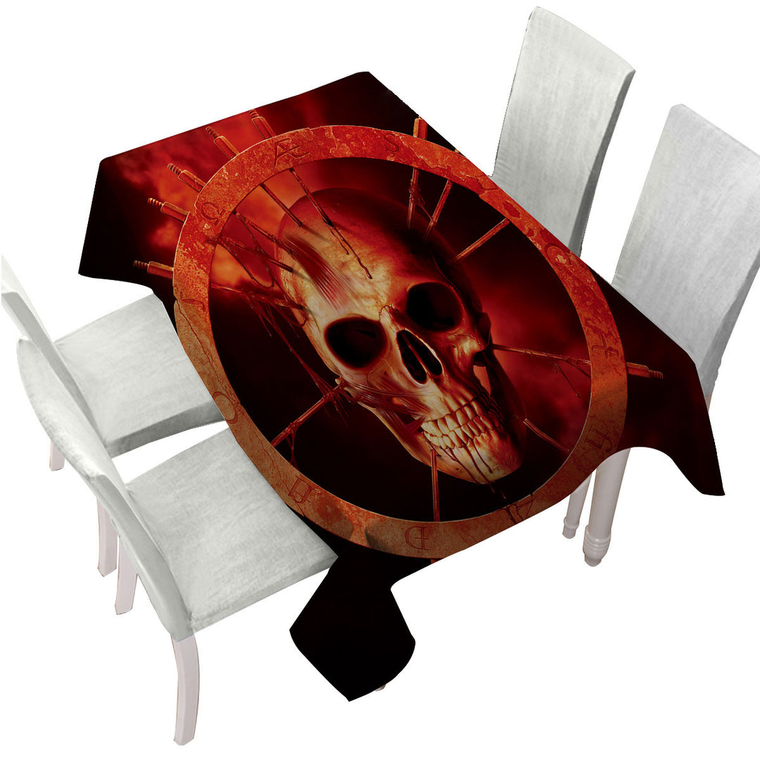 Scary Dark Art Blood Ring Skull Tablecloths