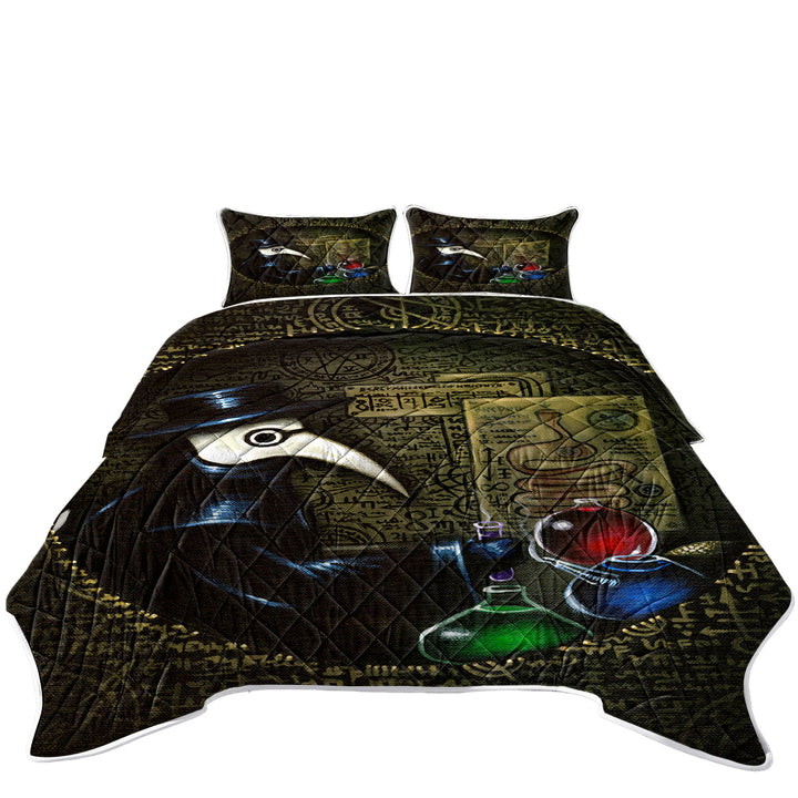Scary Dark Art The Alchemist_s Revenge Plague Mask Quilt