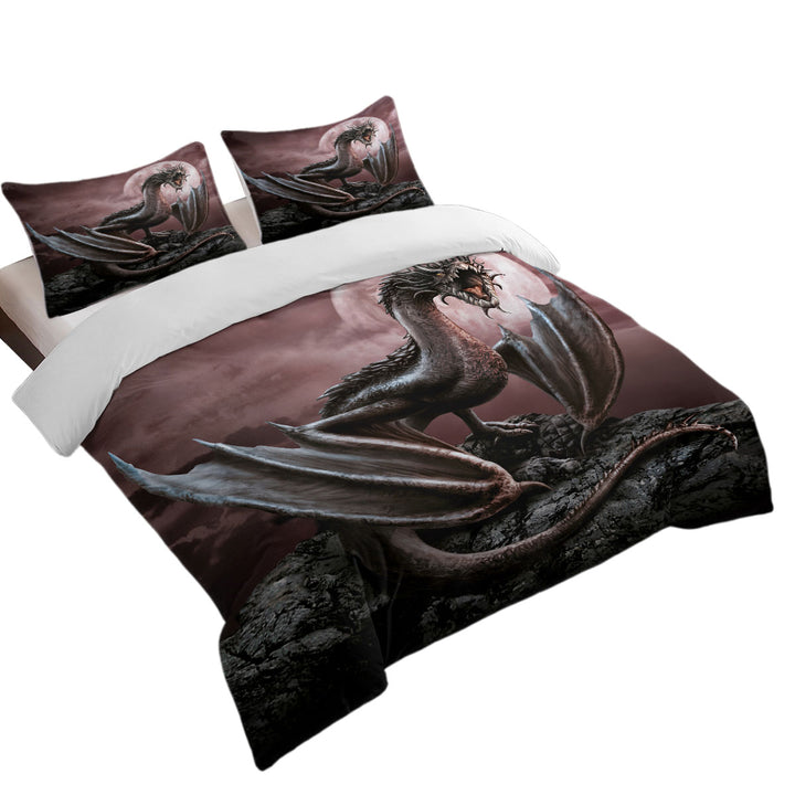 Scary Fantasy Art Darius Moon Dragon Duvet Cover