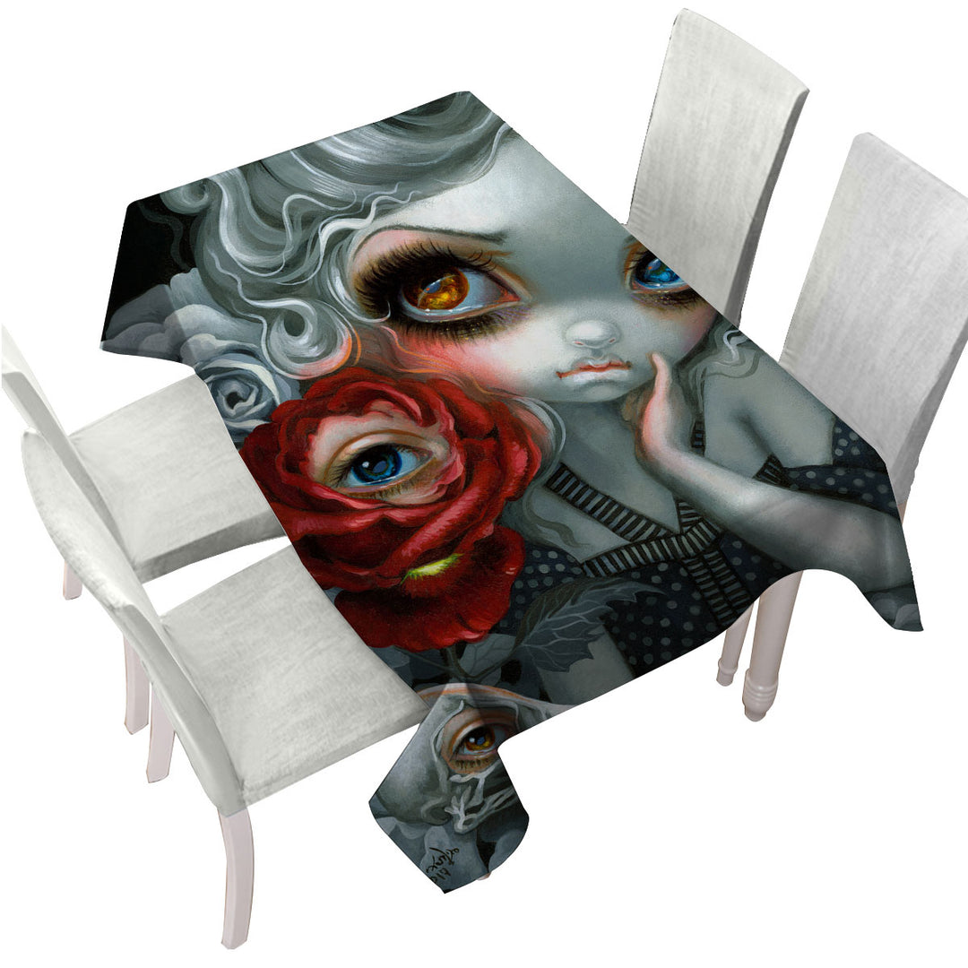 Scary Gothic Art the Nightingale and the Rose Table Cover