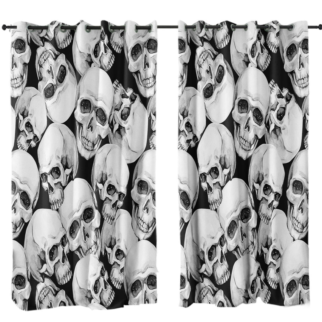 Scary Human Skulls Curtain