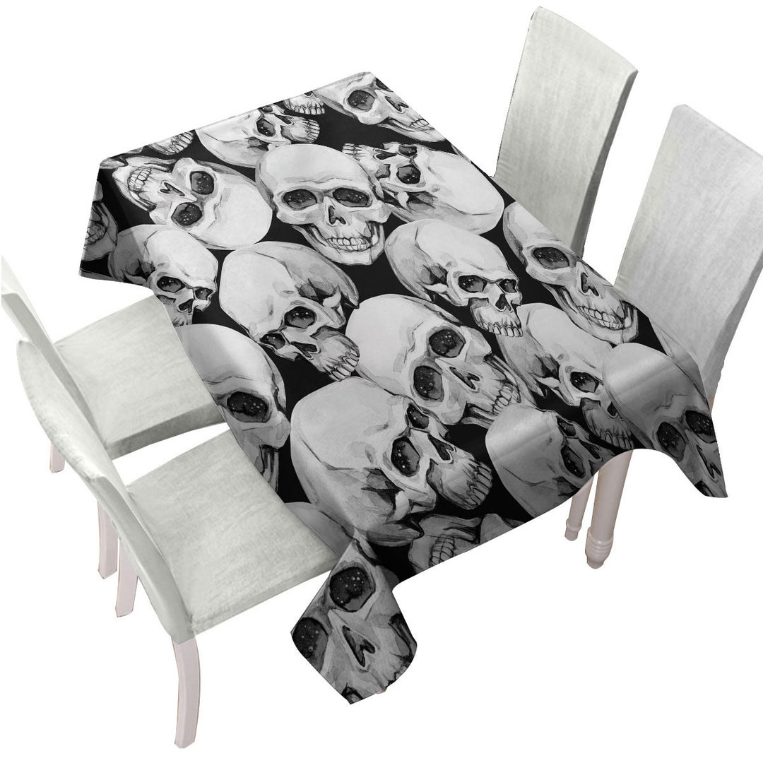 Scary Human Skulls Tablecloths