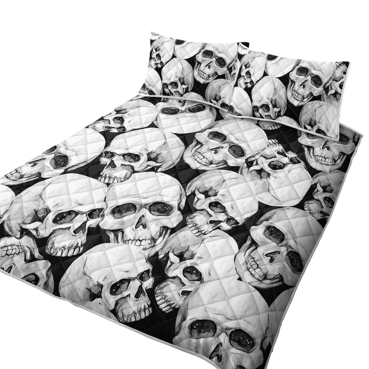 Scary Human Skulls Twin Quilt
