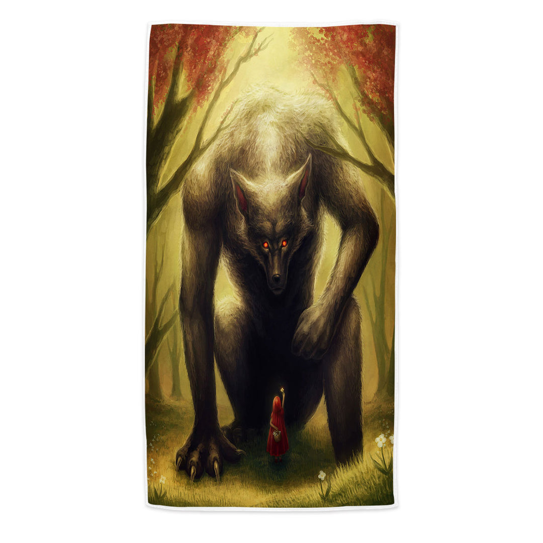 Scary Monster Little Red Riding Hood Microfiber Beach Towel