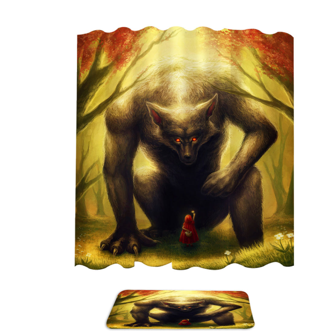 Scary Monster Little Red Riding Hood Shower Curtain