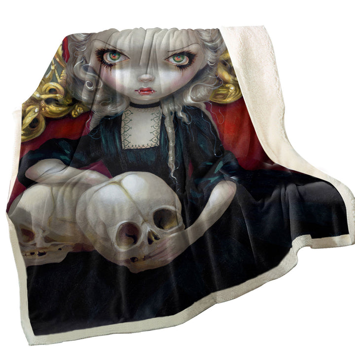 Scary Sofa Blankets Les Vampires Les Cranes Vampire Maiden and Skulls