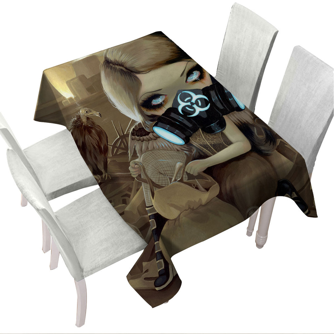 Scavengers Cool Post Apocalyptic Scene Girl Digging Custom table cloth