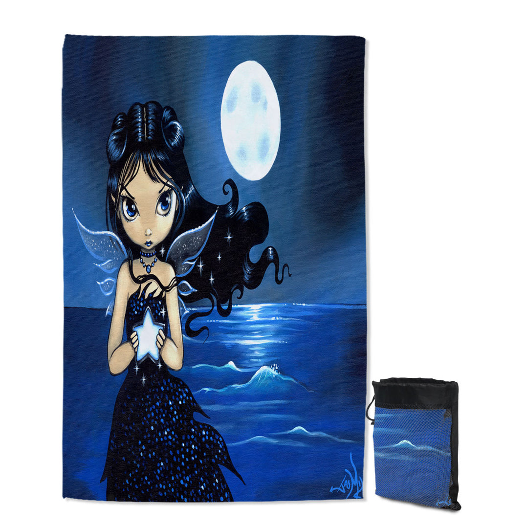 Sea Star Adorable Big Eyed Fairy by the Seaside Beach Towels