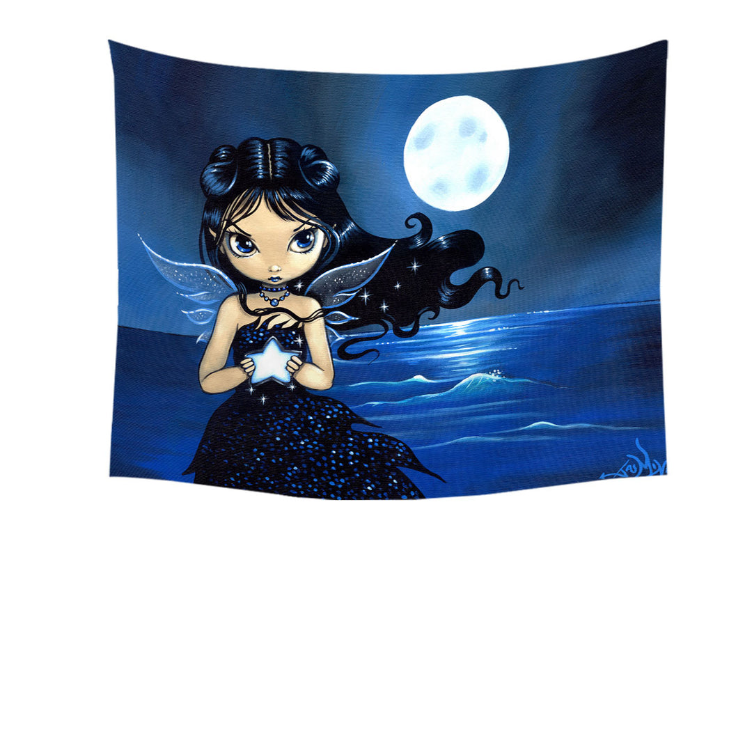 Sea Star Adorable Big Eyed Fairy by the Seaside Tapestry