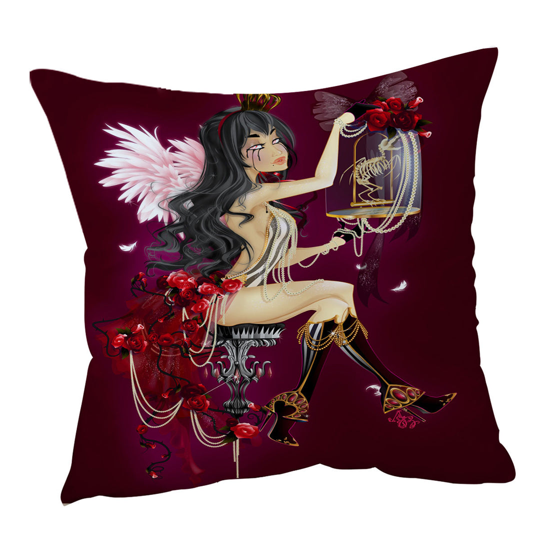 Sexy Cushion Covers Goth Queen Roses and Pearls