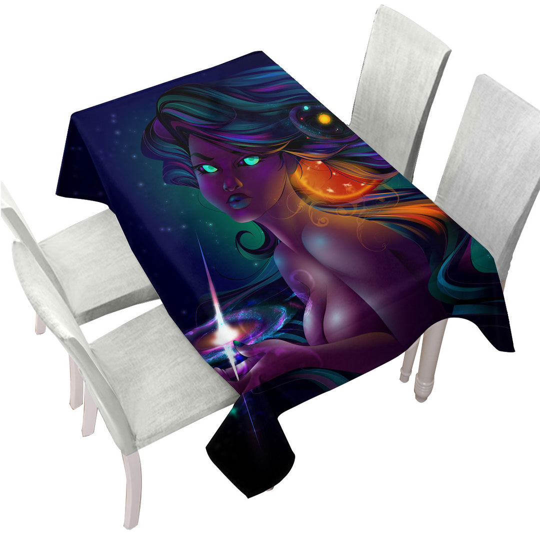 Sexy Galactic Girl Space Nova Custom table Covers