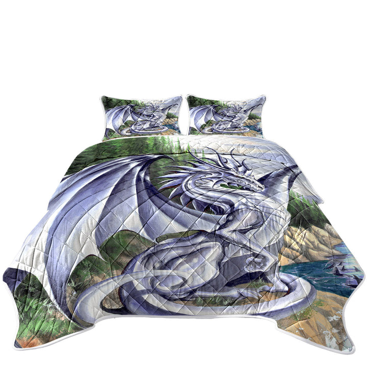 Silver Coastal Grey Dragon Drawing Quilts