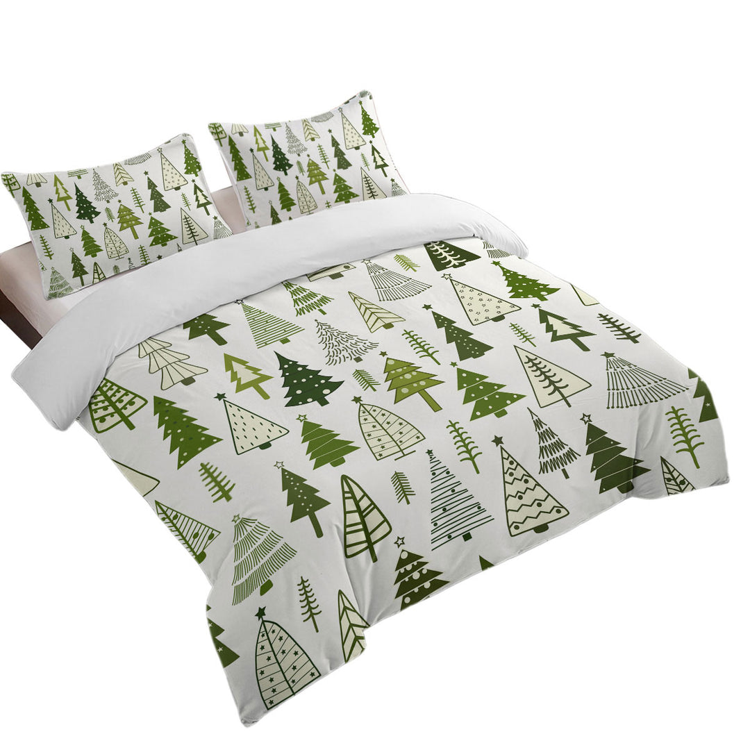 Simple Drawing Christmas Trees Coverlet