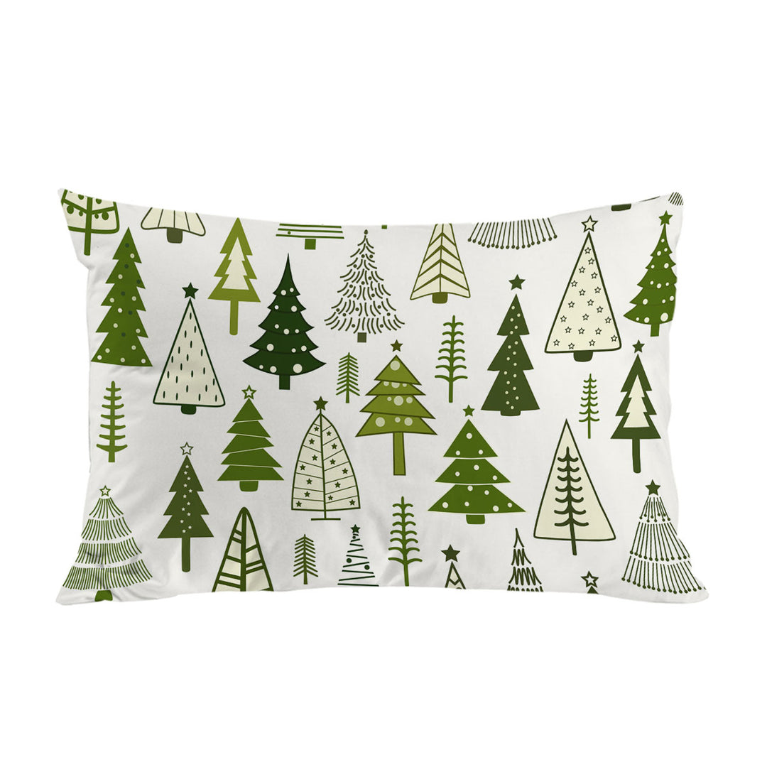 Simple Drawing Christmas Trees Pillow Cases