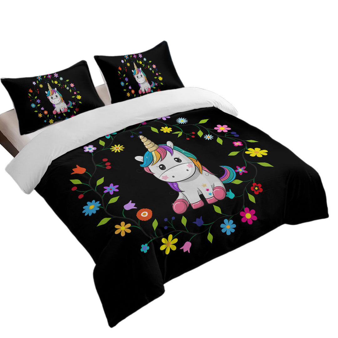 Simple Floral Circle and Adorable Unicorn Coverlets