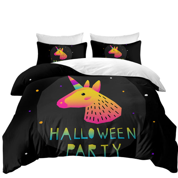 Simple Unicorn Halloween Party Duvet Cover sale
