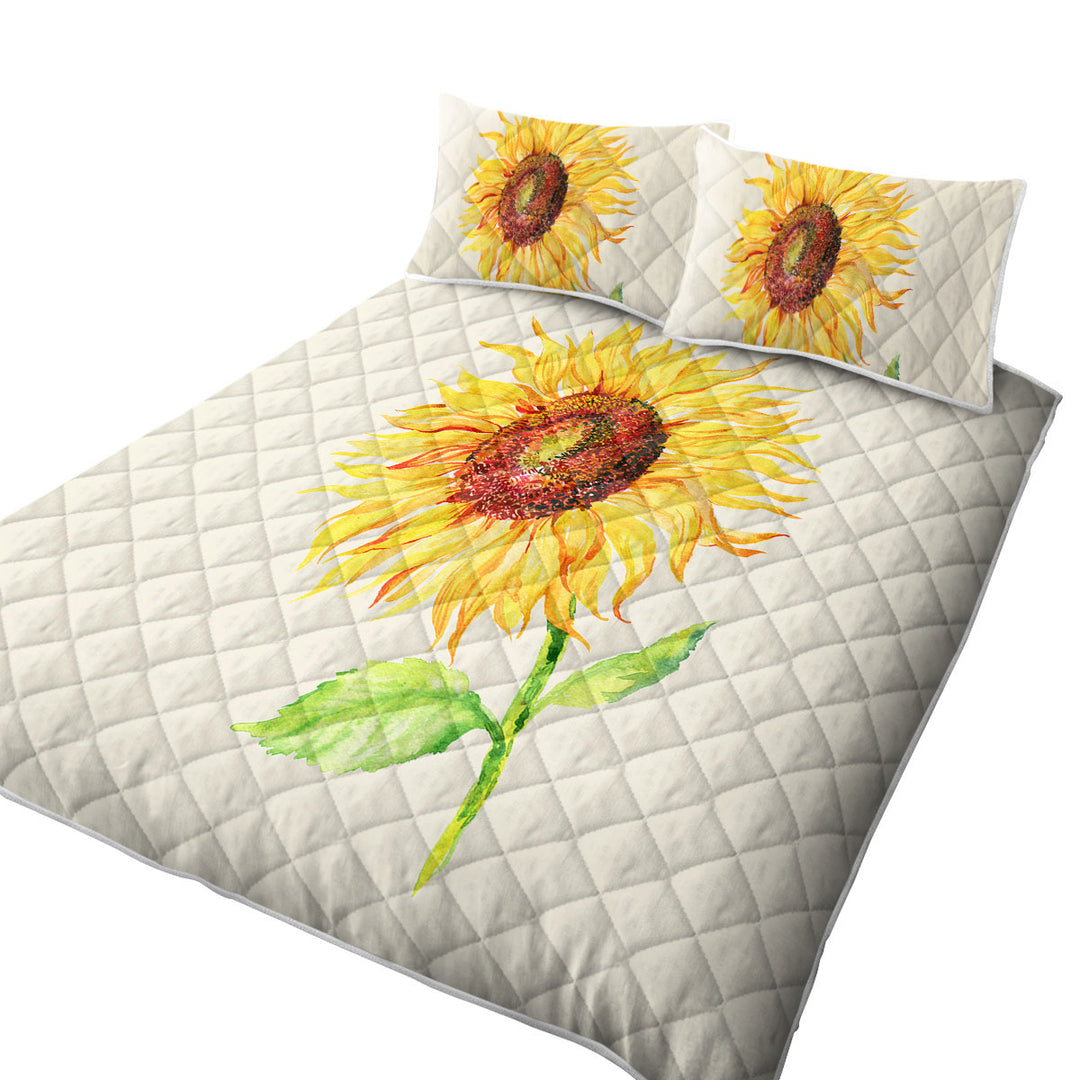 Single Painted Sunflower Quilt