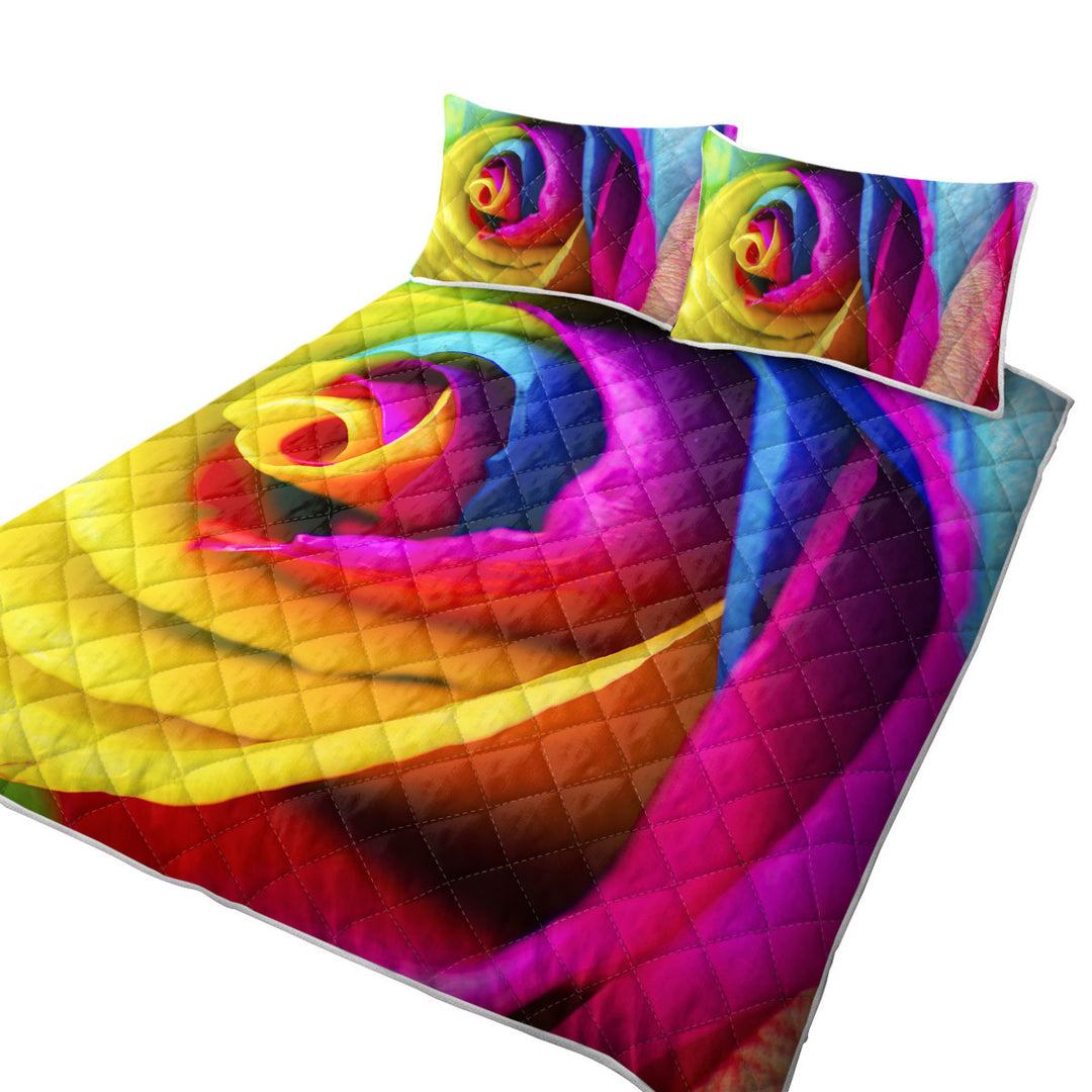 Single Rainbow Rose Coverlets