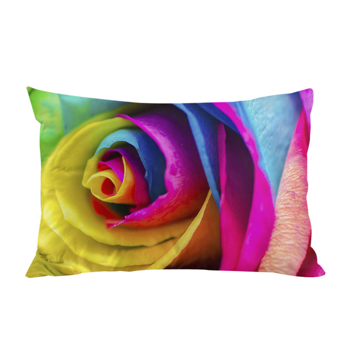 Single Rainbow Rose Pillowcase