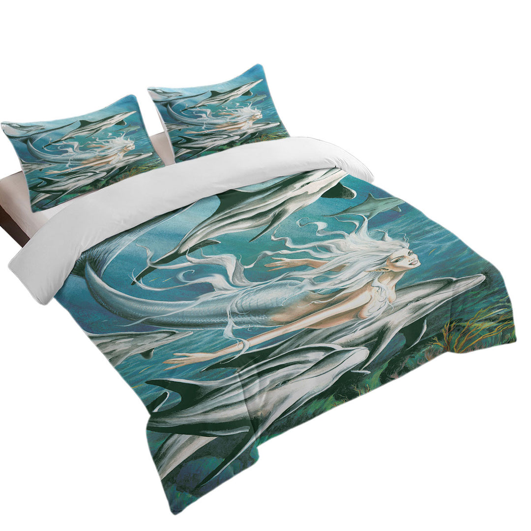 Sirens Mythology Art Dolphins and Mermaid Daybed Covers Sets
