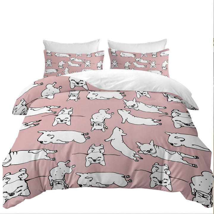 Sleeping Bulldog Puppies Duvet Covers King