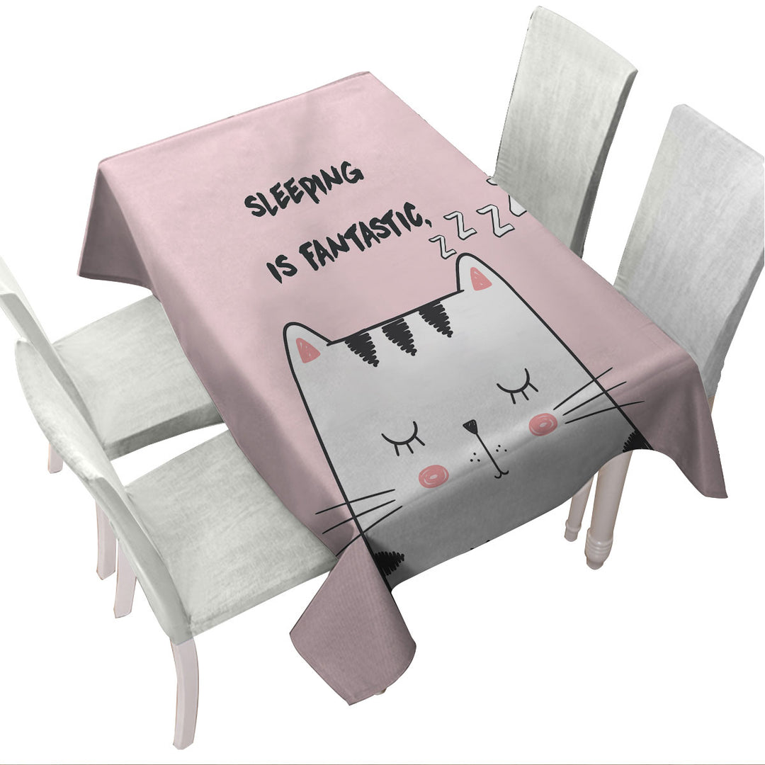 Sleepy Cat Tablecloth