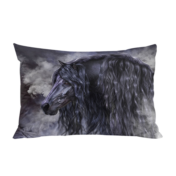 Smoke and Ebony Black Horse Pillow Case Covers