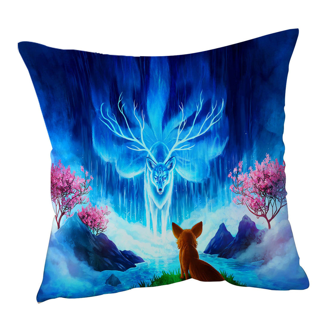 Sofa Pillows with Animal Fantasy Art Wisdom Lake Fox