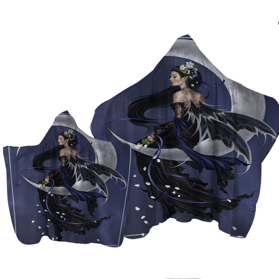 Solace on the Moon of the Dark Night Elf Fairy Towel Hoodie